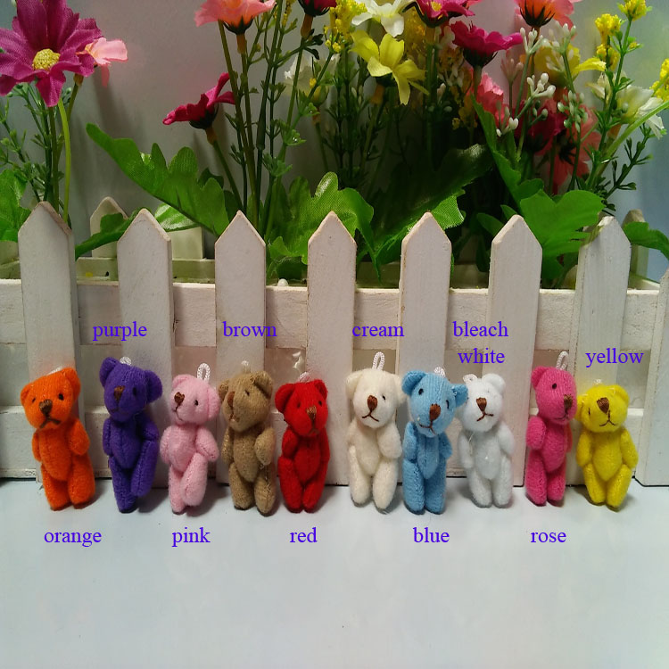 100pcs / lot, 3.5cm ̴ Ʈ  ׵ , ̴ ÷ ׵ , ̴ ߸   峭 10    /100pcs/lot, Wholesale  3.5cm Mini joint bear teddy bear,  mini plus
